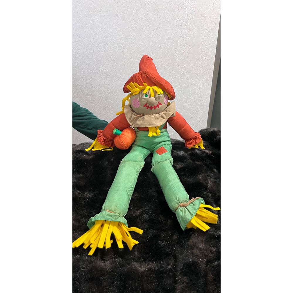Vintage Halloween Scarecrow Plush Green And Brown Outfit parachute puffy